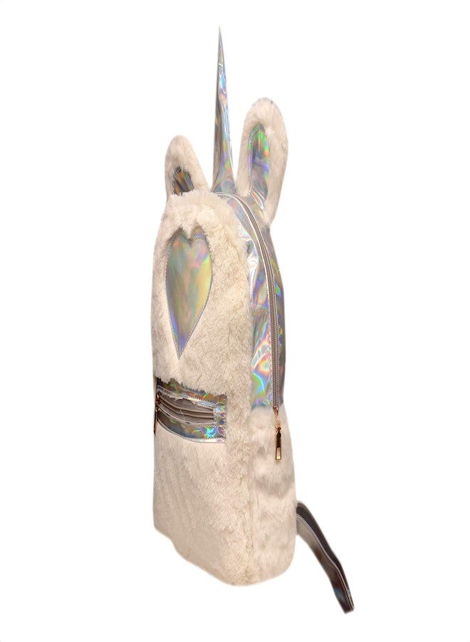 VikriDA Cute White Fur Pattern with Front Zipper Pocket bagpack for Kids| Nursery Bags for Kids| Bags for Small Kids - Image 2